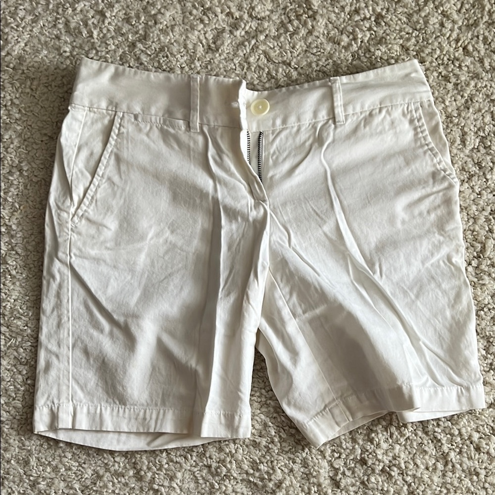 LOFT White Shorts Classic Cotton Twill